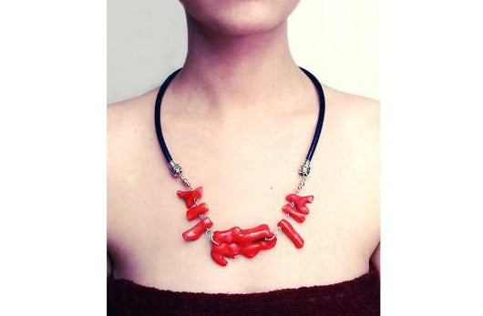 Collar Mariposa Coral