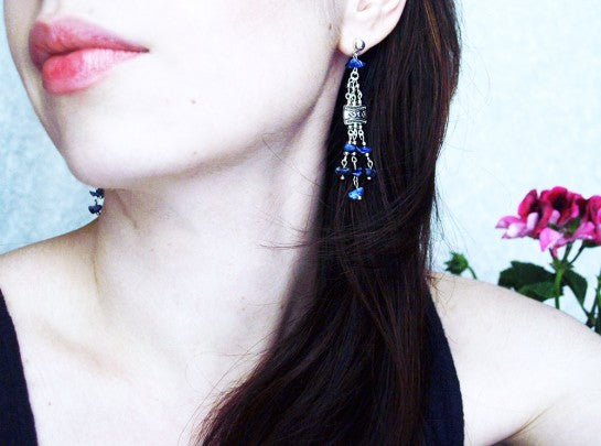 Pendientes Largos Sodalita