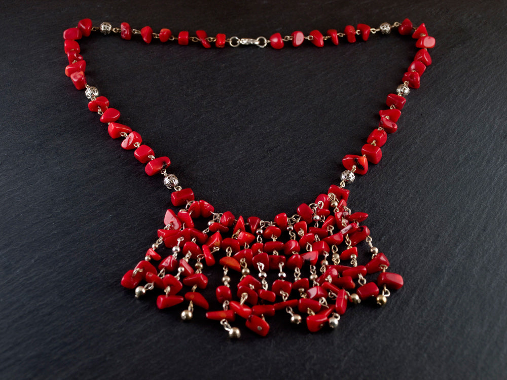 Collar Cascada Coral