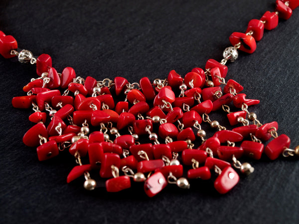 Collar Cascada Coral