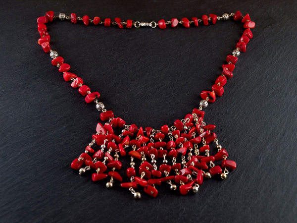 Collar Cascada Coral